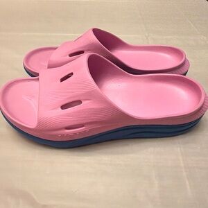 Hoka One One Men’s Size 13 U Ora Recovery Slide Sandals 3 Pink 1135061-CCSK NEW